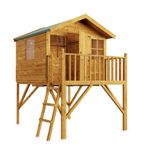Wooden Outdoor Children Playhouse Tower 6x5 Kids Garden Wendyhouse with Ladder