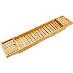 Bamboo Wood Bath Tub Rack Bathroom Shelf Tidy Tray Storage Caddy Organiser Brown