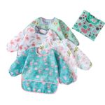 5 Pcs Long Sleeved Baby Toddler Bibs Waterproof Sleeved Bib Smock 3-24 Months