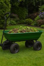 75L Garden Dump Cart Wheelbarrow 300kg Tipping Trolley Allotment Trailer