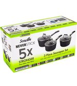 Scoville Neverstick Saucepan Set - Black, 3 Pieces