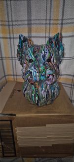 Hand-painted West Highland Terrier/Westie, unique, 8" Tall Dog Statue