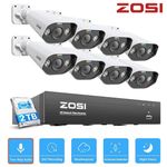 ZOSI 4K POE NVR CCTV System 5MP Security Camera ColorVu 2-Way Audio AI Detection