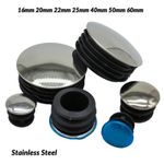 16mm ~ 60mm Round Blanking End Cap Tube Plug Inserts Pipe Cover Stainless Steel