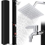 Solar Heated Shower 360° Swivel Rain Head Outdoor Garden Poolside Camping Shower