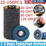 10 x FLAP GRINDING SANDING DISCS 115mm 4.5" 40 60 80 120 GRIT ANGLE WHEEL COBRA
