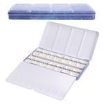Empty Watercolor Palette, Metal Watercolor Tin with 28pcs Full Pans, Blue