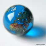 Earth Globe World Planet Glass Toy Marble 22mm Present Gift Science Space Nature