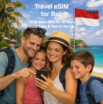 Travel eSIM for Bali - 18GB of Data Valid for 30 Days - Same day delivery