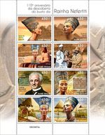 QUEEN NEFERTITI Bust ANCIENT EGYPT Pyramids MNH Stamp Sheet (2023 Guinea-Bissau)