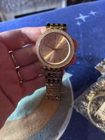 Michael Kors  rose gold colored watch w box and pillow - NEEDS BATTERY 