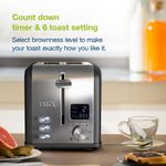 Digital Toaster 2 Slice Variable Browning Defrost Reheat Extra Wide LAICA