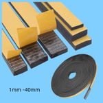 Self Adhesive Backed EPDM Foam Sponge Rubber Strip Roll Tape Sticky Seal 1 -40mm