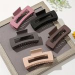 5 Pack 4.4 Inch Large Hair Claw Clips for Women Thin Thick Hair Big Matte Square