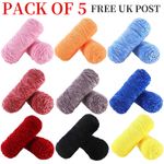 5PC 100g Skein Shiny Chunky Chenille Yarn Crochet Soft Baby Velvet Knitting Wool