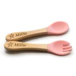 PERSONALISED Baby Spoon & Fork Baby Shower Christening Birthday Christmas Gift