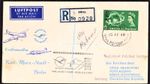 Qatar Aviation History 1958 Ultra Rare Cover with British Overprint Oman Stamps