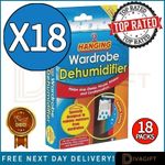 18 x HANGING WARDROBE DEHUMIDIFIER BAGS CONDENSATION MOULD MILDEW DAMP FOR HOME