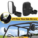 2X Universal ATV Rear View Side Mirrors With 1.75'' 2'' Mirror Holder Thread UK