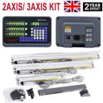 DRO 2/3 Axis Digital Readout 5um Linear Glass Scales full Kit for Mill Lathe UK