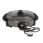 Quest 30cm Multi-Function Aluminium Electric Cooker Pan with Clear Lid, 1500W