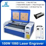 CO2 100W 1060 Laser Cutter Laser Engraving Machine RECI CW-5000 Chiller Stand UK