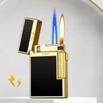 🔥 Windproof Jet Flame Lighter | Refillable Butane Torch | Double Flame | Metal