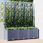 NEW Garden Planter with Trellis PP Outdoor Raised Bed Flower Pot Planter vidaXL
