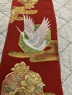 Vintage Japanese Silk Kimono Obi Sash Or Tapestry - Can Be Used As Tbl Runner
