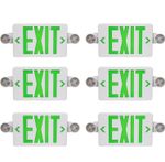 Green LED Exit Sign Emergency Light Adjustable Lamps Exit Combo UL listed 6 Pack