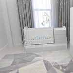 Luxury Baby Convertible Cot Swing Function Basket White&Grey