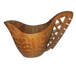 Vtg Croatia Balkan Hand Carved Wood Shepherd's Wedding Cup 4.5" x 8" x 3"