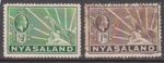 (F166-138) 1931 Nyasaland mix of 2stamps KGV 1/2d to 1d (EM)