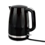 Nutmeg Kettle Black Fluted 1.7L Fast Boil Removable Limescale Filter Modern