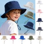 UK Kids Baby Sun Hat Summer Cotton Bucket Hats Boy Girl Toddler Unisex Beach Cap