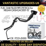 FUEL TANK FILLER NECK PIPE FOR NISSAN QASHQAI 2007-13 PETROL 17221-JD000 1.6 2.0