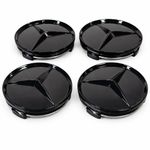 4 x  Gloss Black Mercedes Benz Alloy Wheel Centre Caps 75mm Badges Hub Emblem