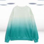 Ex Hush Women’s Sweatshirt Aqua Blue Ombre Organic Cotton Oversized (Defect)