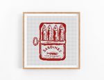 Sardines Can Monochrome Counted 14 Count Cross Stitch Kit