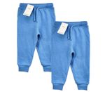 M&S Boys Kids Joggers Cotton Rich Tracksuit Bottoms Blue 2 Pack