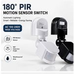 Outdoor 180° Degree Security PIR Motion Movement Sensor Detector Switch 240V UK