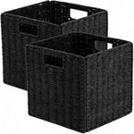 Set of 2 Storage Baskets  Foldable Cube Storage Baskets Bins with Handles UK