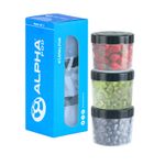 Alpha Designs Protein Powder Containers x3 Snack Pots Storage with Lids