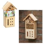 3 Storey Wooden Insect Bee House Natural Wood Bug Hotel Shelter Garden Nest Box