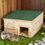 Wooden Hedgehog House Hibernation Nesting Shelter Box Safe with Slopped Roof Hut