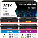 4x 207X Toner W/Chip Fits HP LaserJet MFP M283fdw M255dw M283cdw M282nw M283fdn