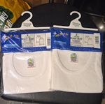2x - Junior Joy 2 Pack 100% Combed Cotton Sleeveless Bodysuits 18-24M White