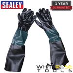 Sealey Shot Blasting Gauntlets 585mm Cuffed Pair PPE