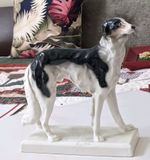 AnTiquE BORZOI ERPHILA GERMANY 1930's ART DECO era PORCELAIN DOG FIGURINE