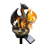 Double Dragon Solar Garden Stake Light LED Fantasy Outdoor Lawn Path Decor